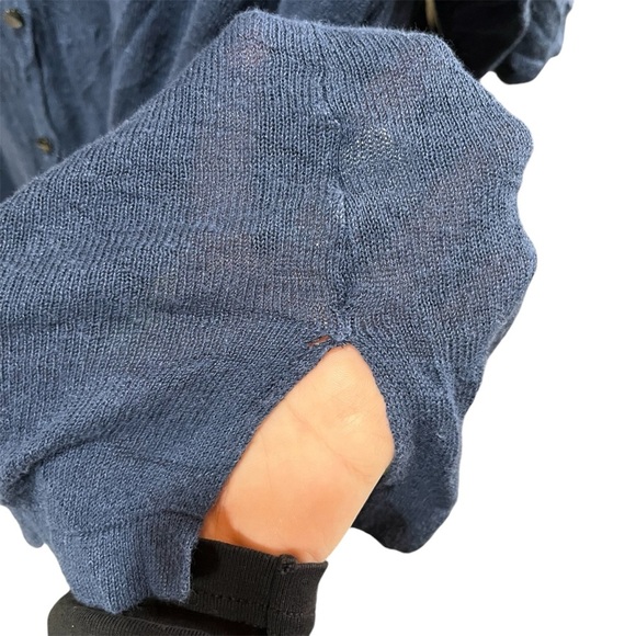 JJILL ~ Navy Blue Linen Modal Blend Cardigan 3X - Picture 4 of 9